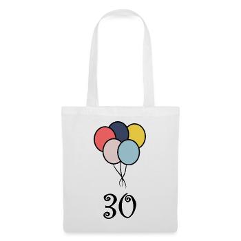 30. 30 ANS. 30e ANNIVERSAIRE. ANNIVERSAIRE 30 ANS. - Sac en tissu - blanc - Devant