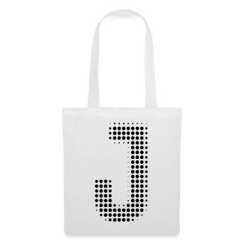 Buchstabe J – Punktmuster Initial Design - Stoffbeutel - Weiß - Vorne