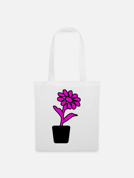 Blume - Stoffbeutel - Weiß