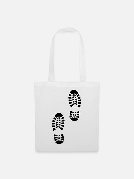 Fußabdruck Schuhe - Stoffbeutel - Weiß