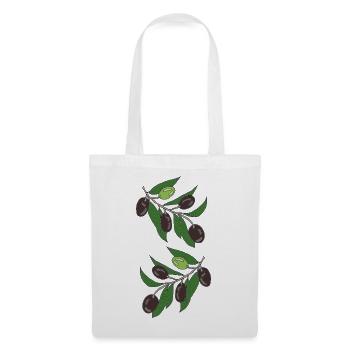 Olive Branches Illustration Botanical Print - Tote Bag - white - Front