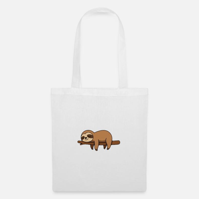 Sleeping sloth on branch - Tote Bag - white