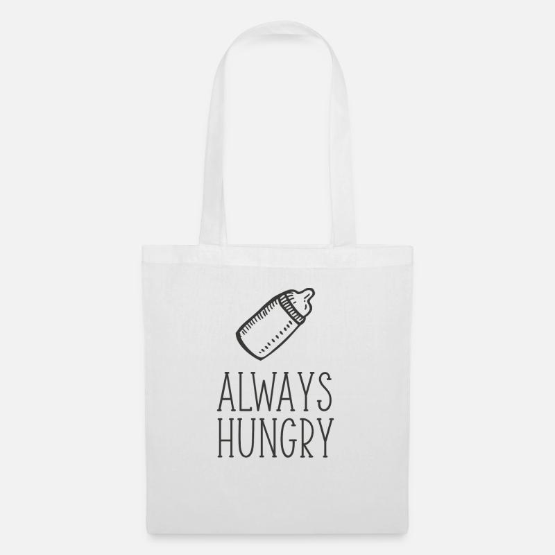 Always Hungry Flasche 1 - Stoffbeutel - Weiß