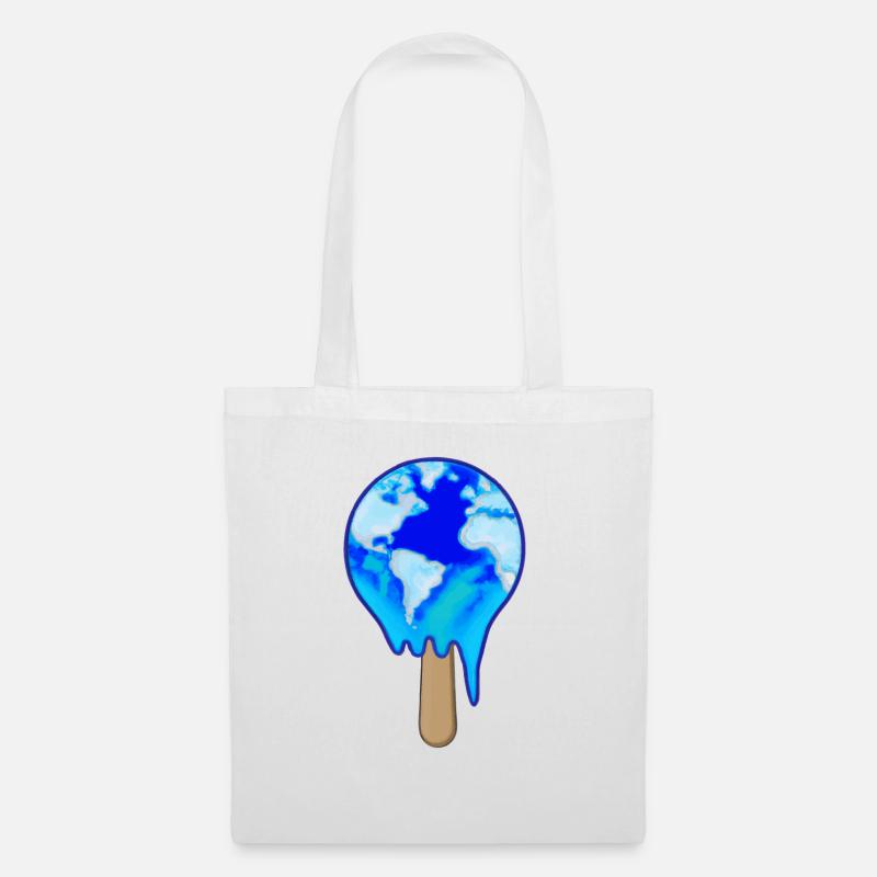Popsicles avec globe Fonte du changement climatique - Sac en tissu - blanc