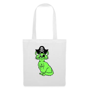 Cute Pirate Cats Buccaneer Eye Patch Hat Costume - Tote Bag - white - Front