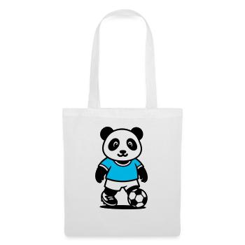 Panda footballeur mignon et stylé Kawaii Foot - Sac en tissu - blanc - Devant
