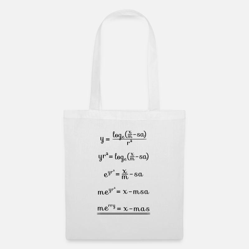 Formule cadeau Noël Nerd Geek Math Noël - Sac en tissu - blanc