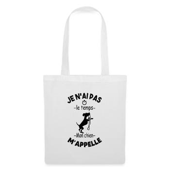 mon chien m'appelle,chien,citation,humour, - Sac en tissu - blanc - Devant