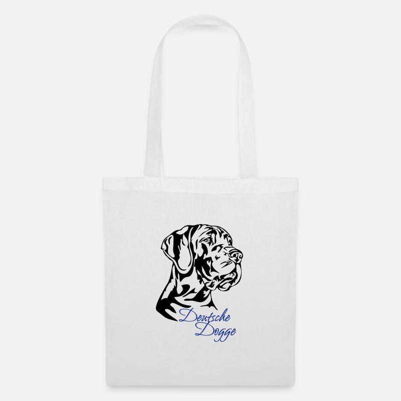 DEUTSCH DOGGE Hundeportrait Wilsigns Hund Hunde - Stoffbeutel - Weiß