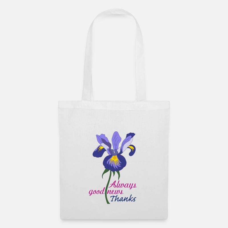 Englische Iris - Stoffbeutel - Weiß