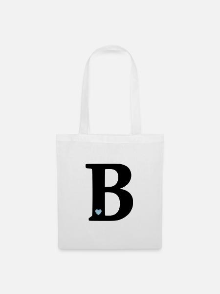 Buchstabe B Anfangsbuchstabe - Stoffbeutel - Weiß