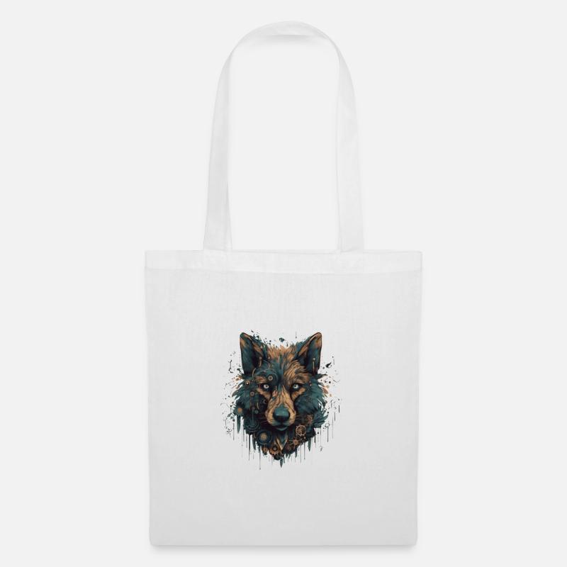Wolf Cool Geschenkidee - Stoffbeutel - Weiß