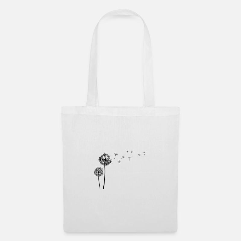 Schöne Pusteblume Löwenzahn Dandelion - Stoffbeutel - Weiß