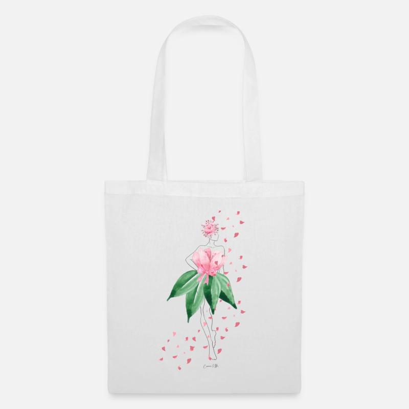 Blumenfrau4 - Stoffbeutel - Weiß