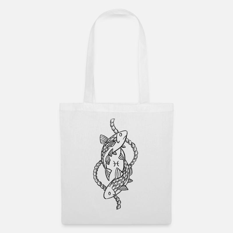 Oroscopo Pesce Zodiaco - Borsa di stoffa - bianco