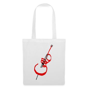 Cello Schriftzug rot - Stoffbeutel - Weiß - Vorne