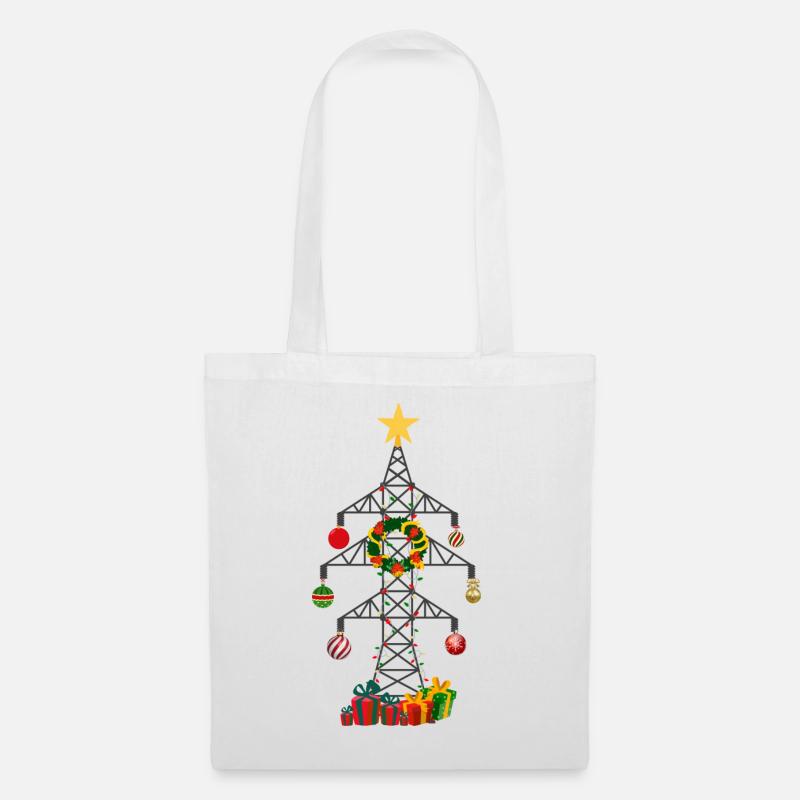 Christmas Strommast - Stoffbeutel - Weiß
