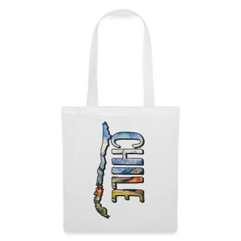 Carte à l’aquarelle du Chili - Sac en tissu - blanc - Devant