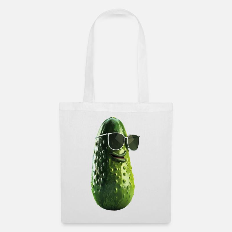Cornichon de concombre avec lunettes de soleil - Sac en tissu - blanc