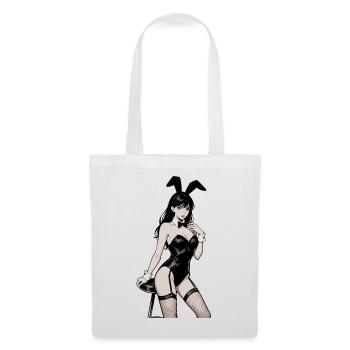 Anime Bunny Frau – Sinnliche Manga Pin-up Art - Stoffbeutel - Weiß - Vorne