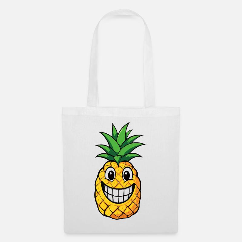 Cute Pineapple Cartoon Summer Fruit Caribbean Comic - Tote Bag - white