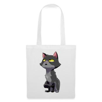 Katze Augenrollen Humor - Stoffbeutel - Weiß - Vorne
