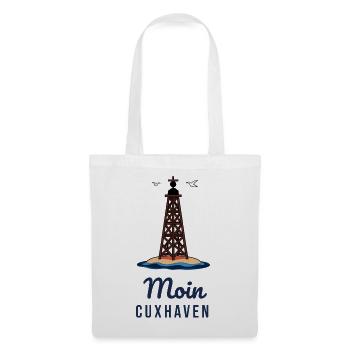 Moin Cuxhaven – Kugelbake Nordsee Motiv - Stoffbeutel - Weiß - Vorne