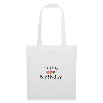 HAPPY BIRTHDAY - Sac en tissu - blanc - Devant