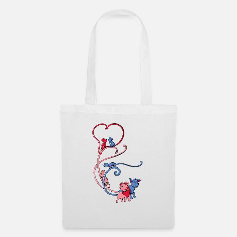 Love Animals - Stoffbeutel - Weiß