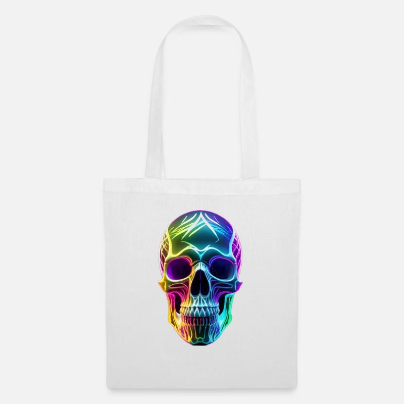 Neon Skull - Tote Bag - white