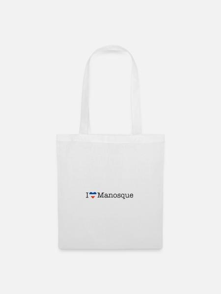 I love Manosque - Stoffbeutel - Weiß