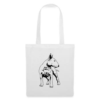 BULLTERRIER Hundeportrait Wilsigns Bull Terrier - Stoffbeutel - Weiß - Vorne