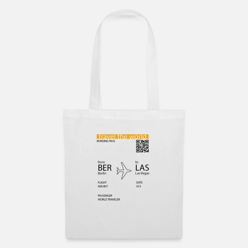 Boarding Pass - Berlin - Las Vegas - Stoffbeutel - Weiß