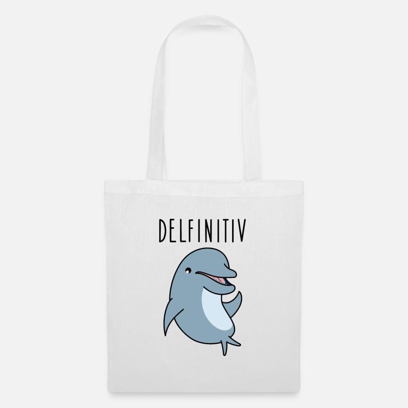 Lustiger Delfin - Stoffbeutel - Weiß