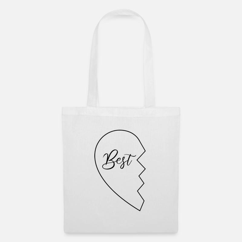 Best Friends - Beste Freunde Partnerlook für Zwei - Stoffbeutel - Weiß