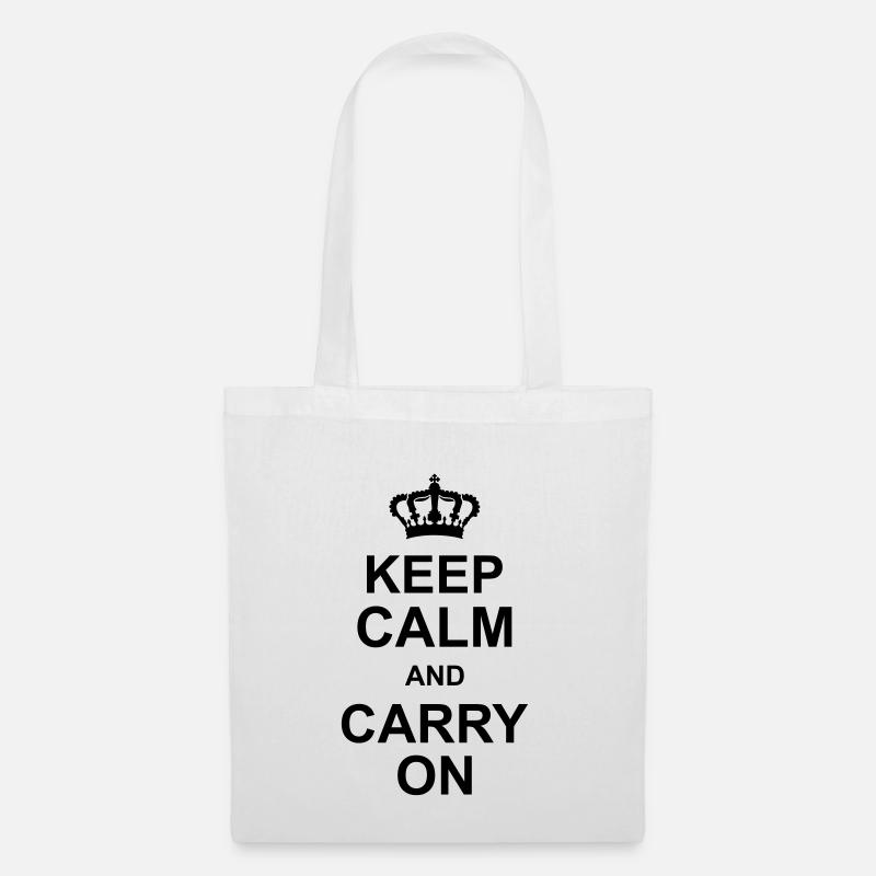 keep calm and carry on - Stoffbeutel - Weiß