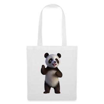 BABY PANDA STEHEND - Stoffbeutel - Weiß - Vorne
