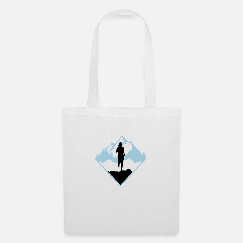 Trail running, coureur, course à pied - Sac en tissu - blanc