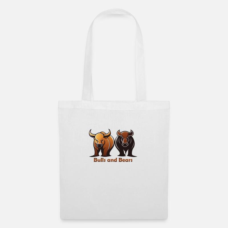 a cute logo between bulls and bears - Stoffbeutel - Weiß