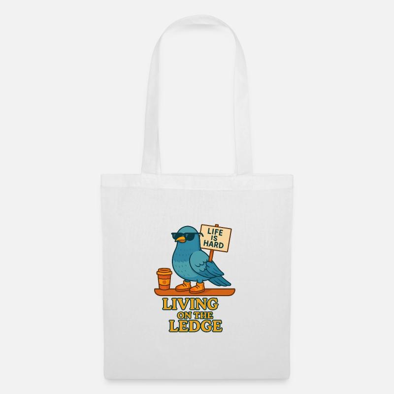 Funny Dove with Shield & Coffee - Tote Bag - white