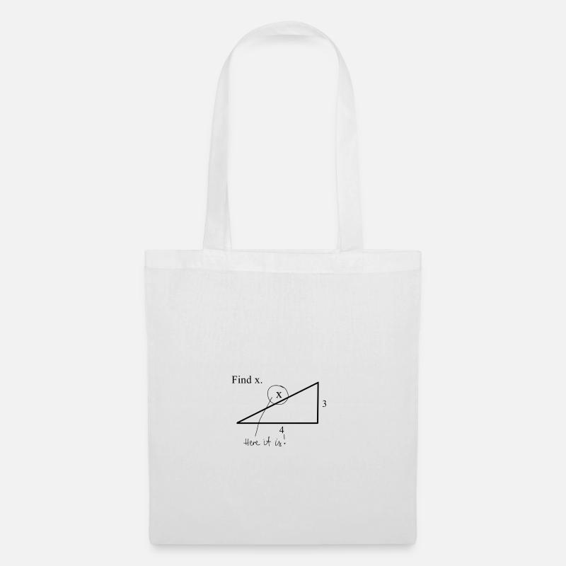Find X Mathe Witz - Stoffbeutel - Weiß