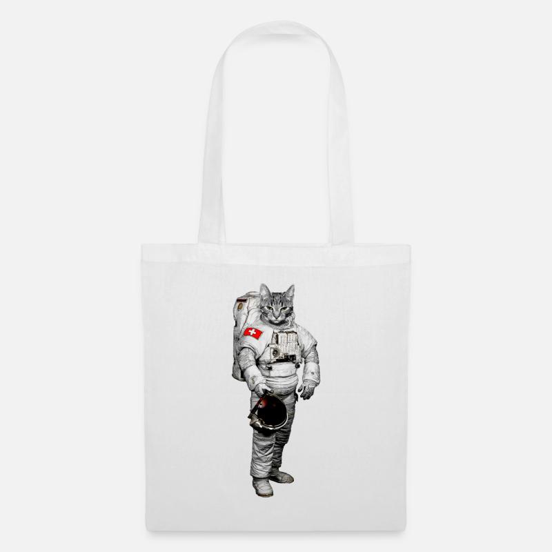 Weltraum Katze - Stoffbeutel - Weiß