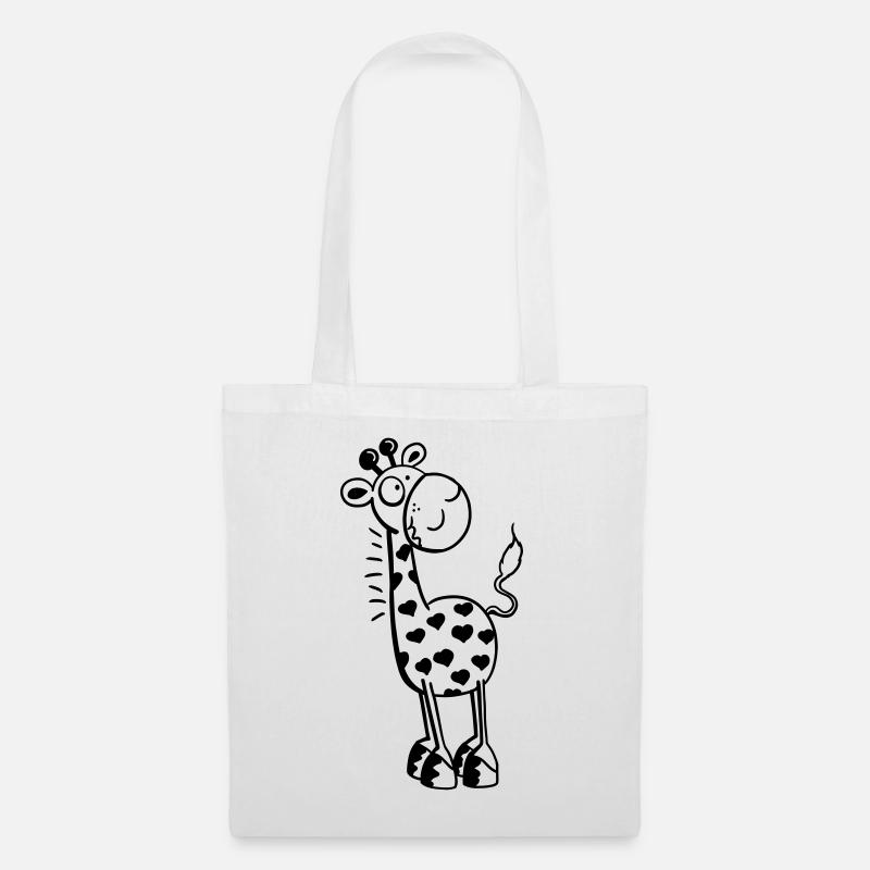 Cute Giraffe with hearts - Tote Bag - white