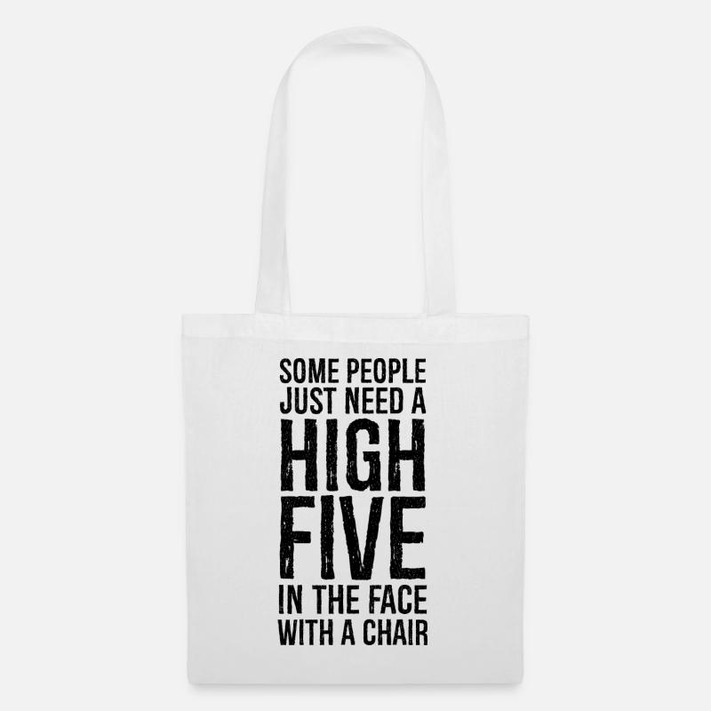 Manche Menschen brauchen ein High Five - Stoffbeutel - Weiß