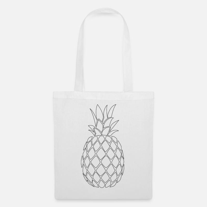 Pineapple black - Minimal Design - Stoffbeutel - Weiß