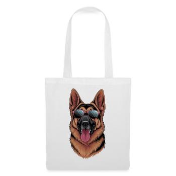 Berger allemand cool avec lunettes de soleil pour - Sac en tissu - blanc - Devant