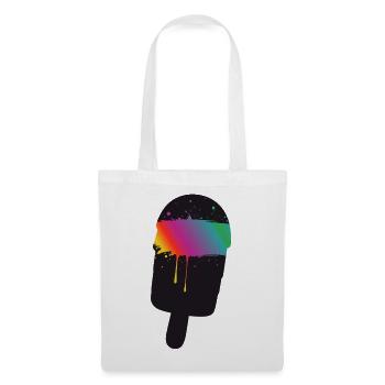 Regenbogen Eis Silhouette Street Art Style  - Stoffbeutel - Weiß - Vorne