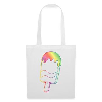 Contour de glace arc-en-ciel style néon - Sac en tissu - blanc - Devant
