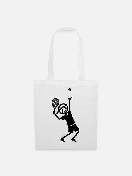 Tennis-Aufschlag-Trophäen-Position - Stoffbeutel - Weiß
