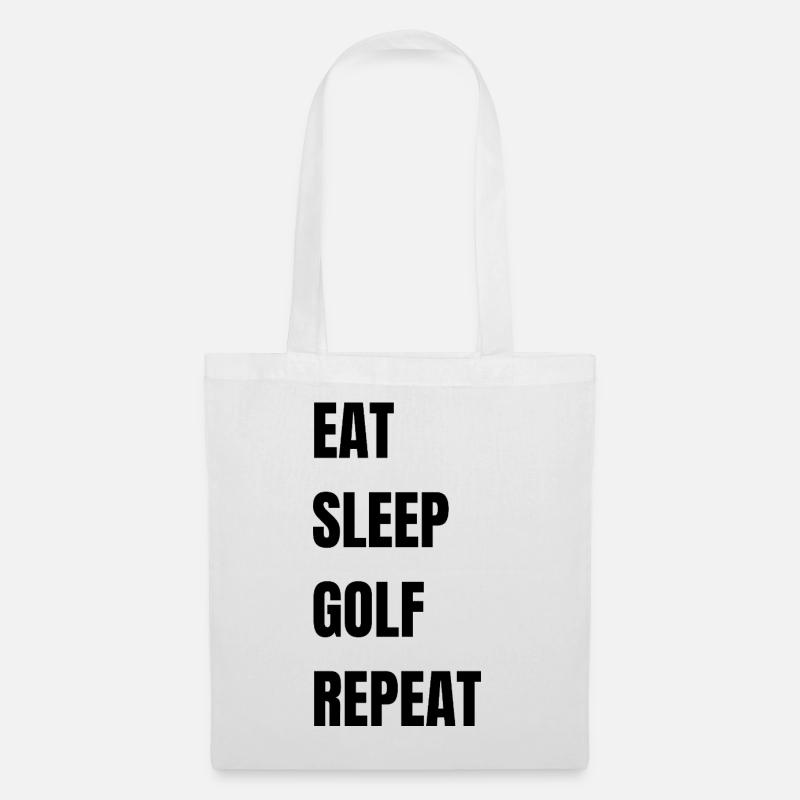 Eat Sleep Golf Repeat - Stoffbeutel - Weiß